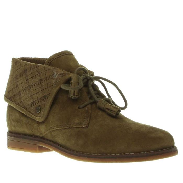 HUSH PUPPIES № 38 – Дамски боти ест. велур "KHAKI BOOTS" нови с кутия