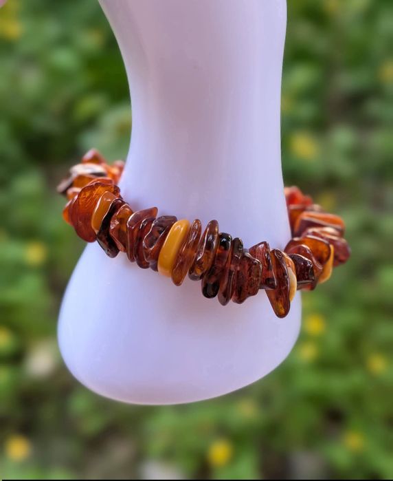 Veche bratara chihlimbar natural baltic elastica