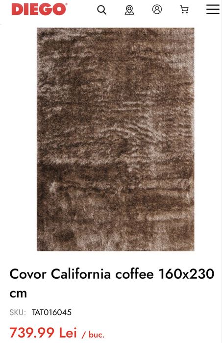 Covor pufos DIEGO - Maro, 160x230 cm