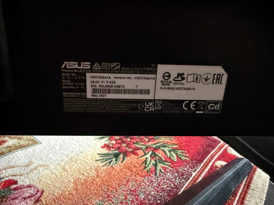 Геймърски монитор ASUS TUF Gaming 27",  WQHD (2560 x 1440), 170Hz