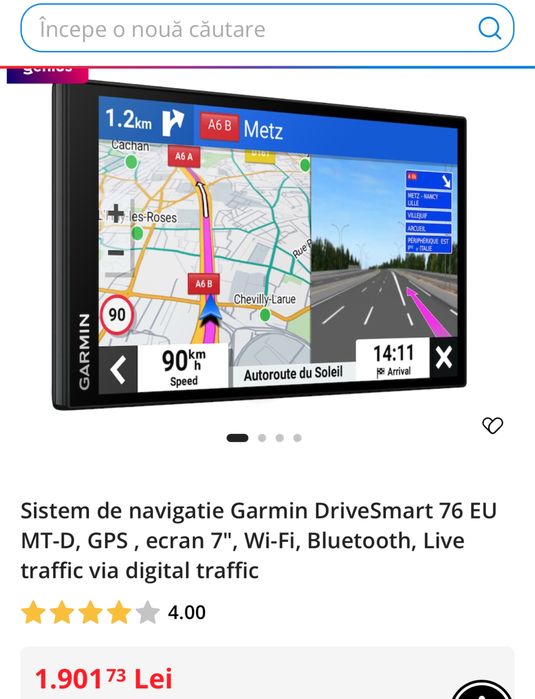 Garmin DriveSmart 76 EU MT-D, GPS , ecran 7", Wi-Fi, sigilat, transport imclus