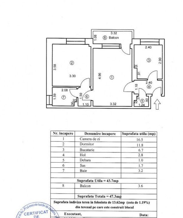 - Etaj 1 - Apartament 2 camere Calea Galati, confort 1 semidecomandat