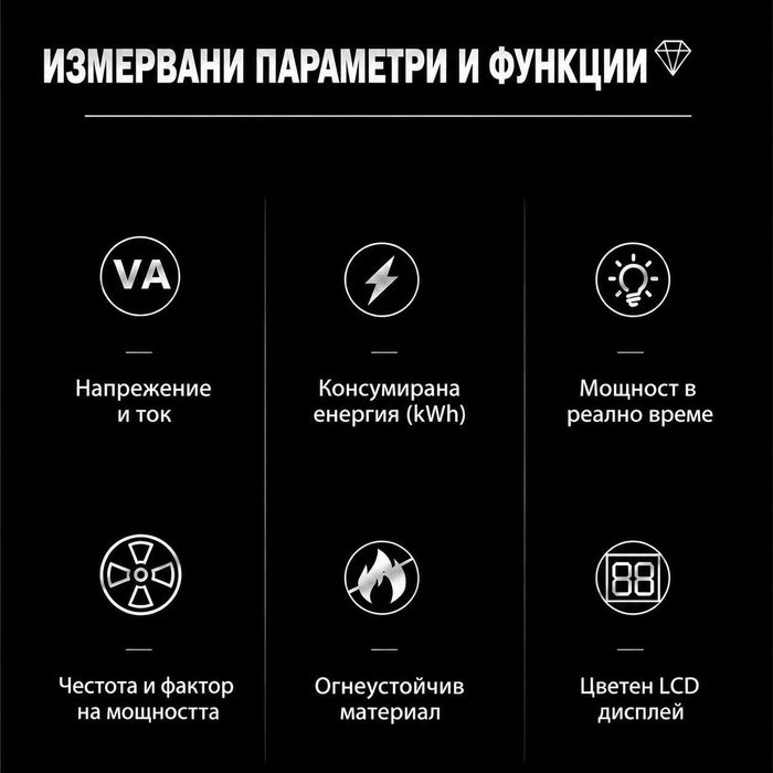 Подотчетен контролен електромер за DIN шина TOMZN 6 в 1 | 100A
