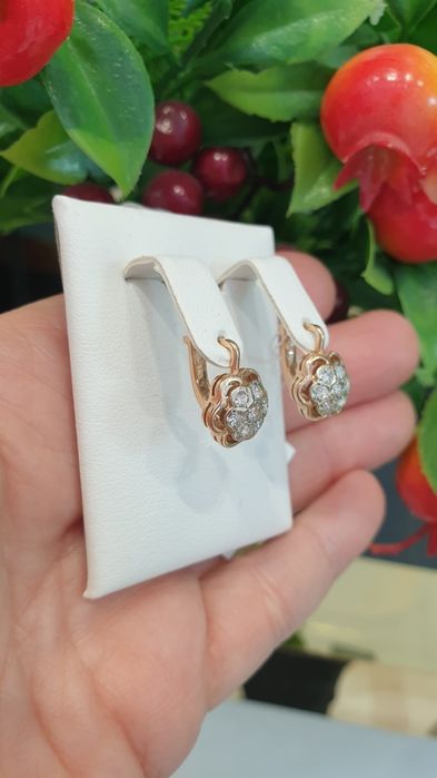 Серьги, красное золото,СССР