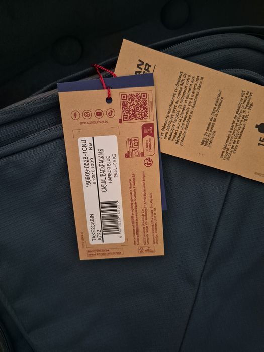 American Tourister Take2cabin Раница размер MS за 15.6" лаптоп Синьо Пристанище