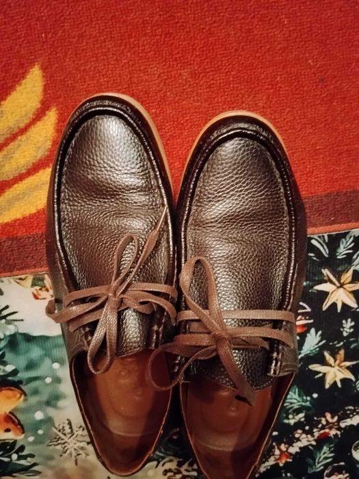 Кожаные мокасины / туфли стиля Clarks / Wallabee