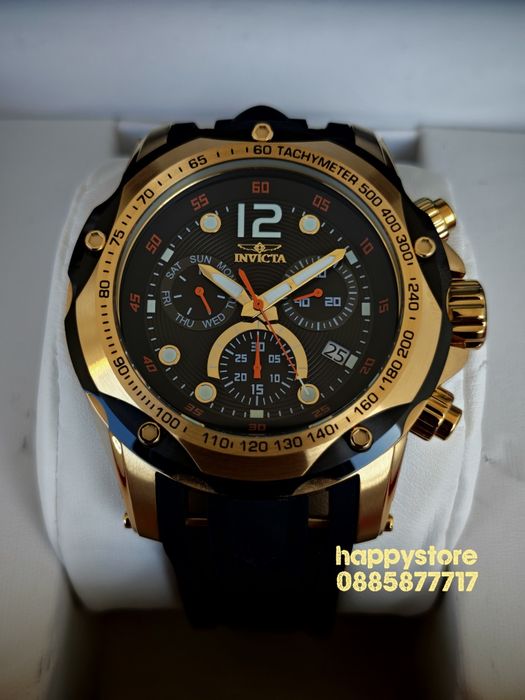 INVICTA Speedway Gold/Black Swiss 51 mm, Инвикта нов ръчен часовник