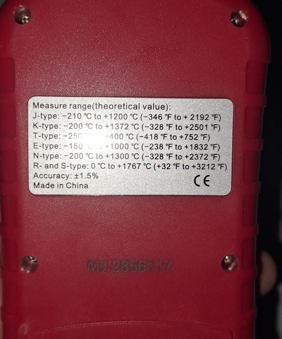 Termometr 2 ta sezuvchan kanallik yuqori issiqliklar uchu
