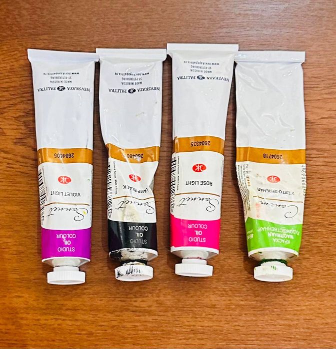 Краска масляная Сонет,акрил,палитра,шпатель,4 цвета