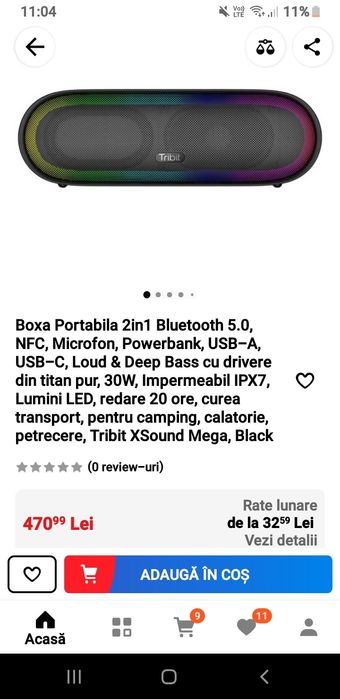 Boxa portabilă Tribit Xsound Mega BTS35