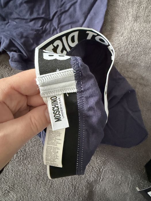 Moschino set 2 boxeri bleumarin cu alb "Do not disturb" marimea S noi