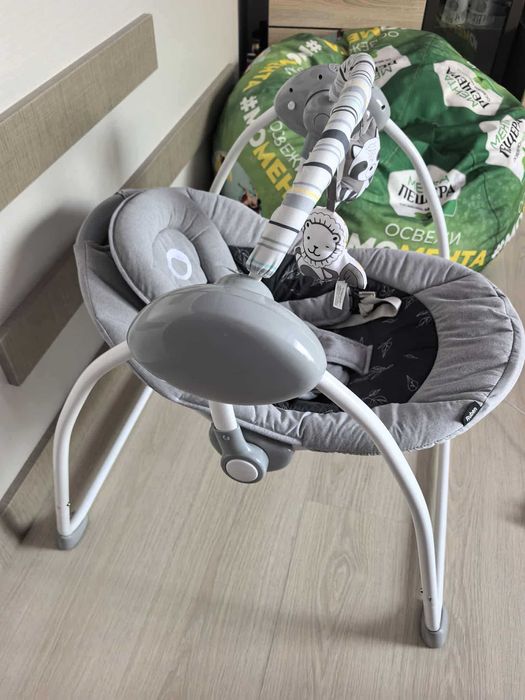 Електрическа люлка шезлонг Lionelo Ruben Grey Graphite