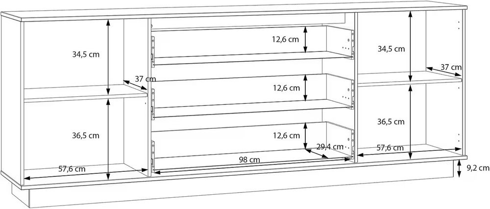 Comoda cu 3 sertare si doua usi 224cm