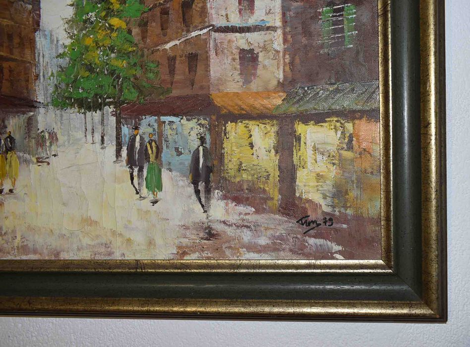 Стара авторска картина масло върху платно 1979 г.