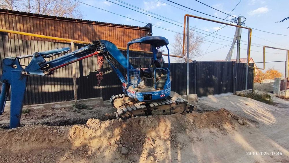 Мини экскаватор Алматы | Копка траншей до 5 м | Услуги