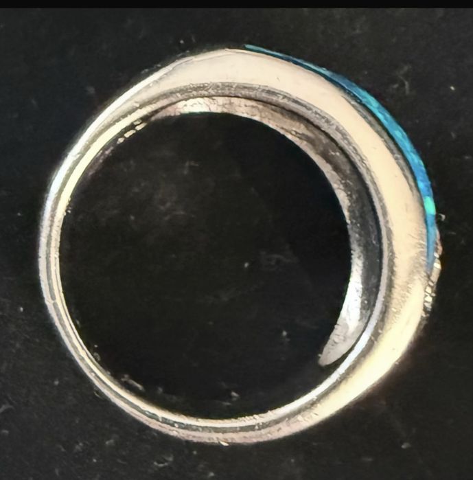 Inel argint 925 cu inlay de opal cu zirconiu