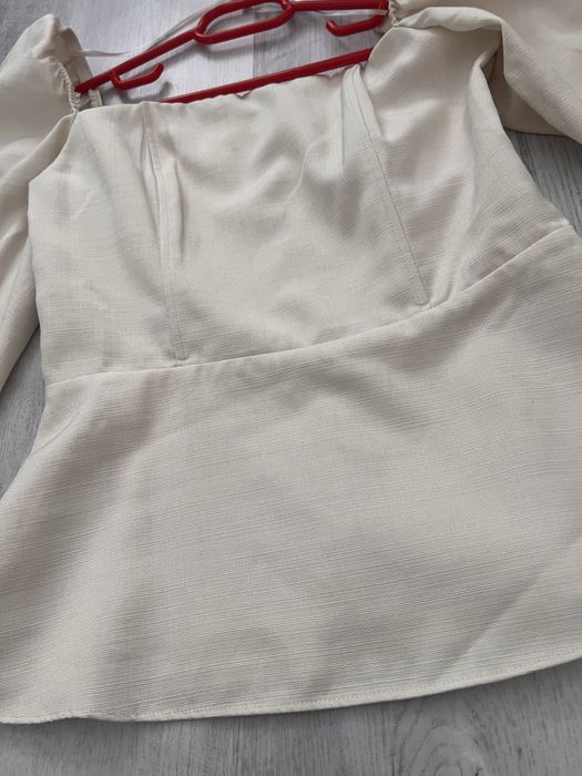 Bluza H&M tip corset , S/36 , crem