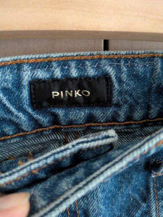 Pinko нова дънкова мини пола със златисти копчета, XS-S / DE 34 / FR 36