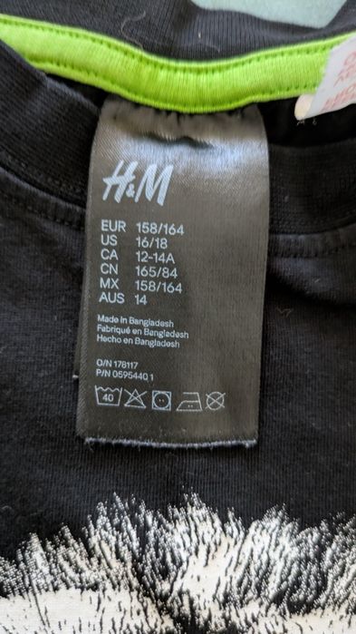 Tricou h&m 158/164 xs