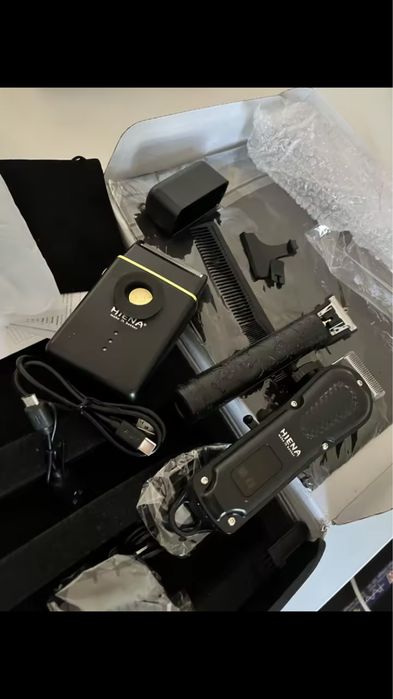 Kit Profesional Frizerie / Barbering 3 în 1 HIENA (Mașină Tuns, Trimmer Contur, Shaver)