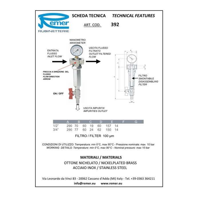 Filtru apa, cu autocuratare, RBM, 1260510, 3/4"