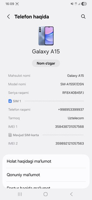 Samsung A15 2ta simkarta