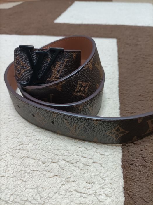 Curea Louis Vuitton Monogram (Buckle Matte Black) – Nouă