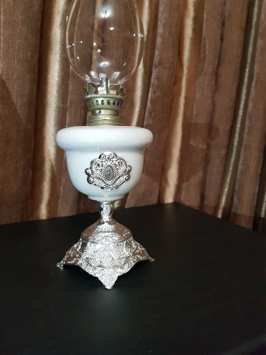 Lampa pe gaz,placata cu argint