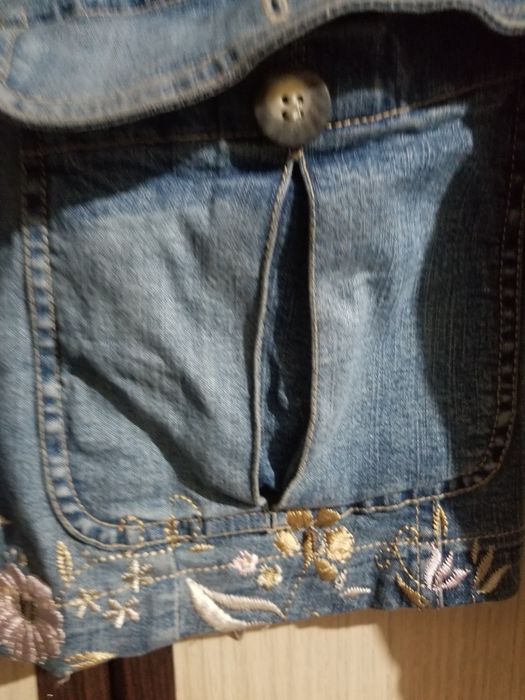 Sacou brodat denim