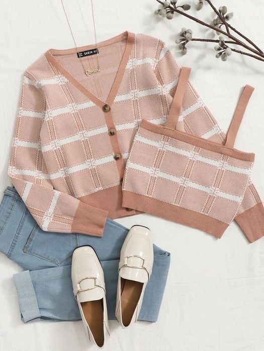 Комплект кардиган и топ SHEIN