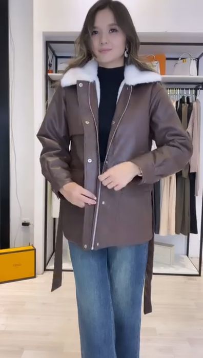 Куртка-дубленка на теплую зиму