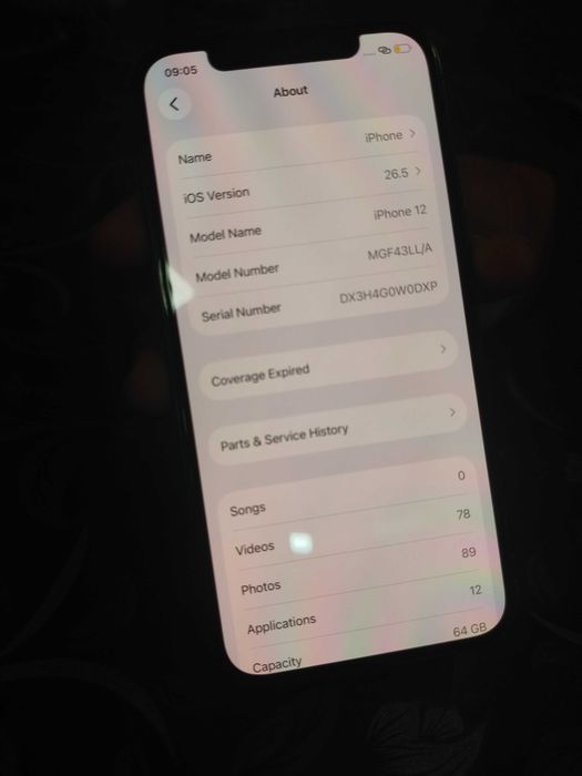 iPhone 12 batareya 100% 64GB