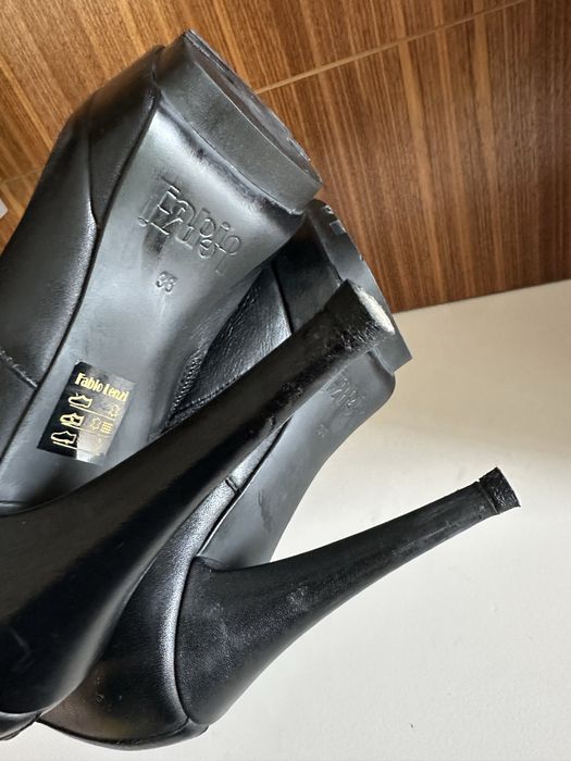 Botine din piele naturala negre Fabio Lenzi 36 dar se potrivesc la 37