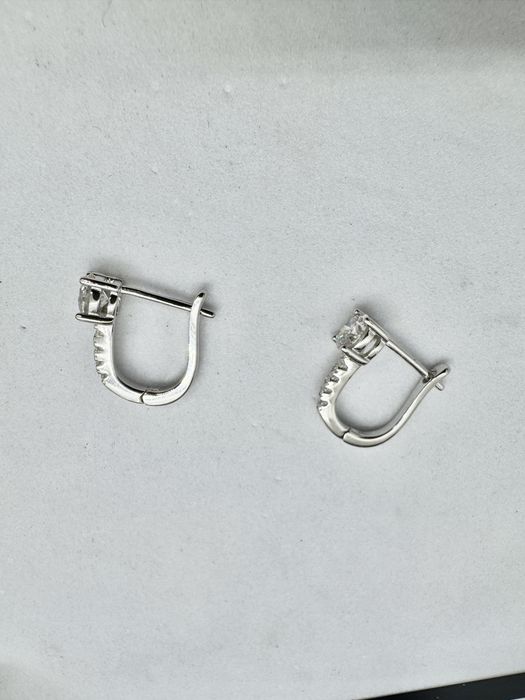 Сребърни обеци с мойсанит (Диамант) 0.5 карата