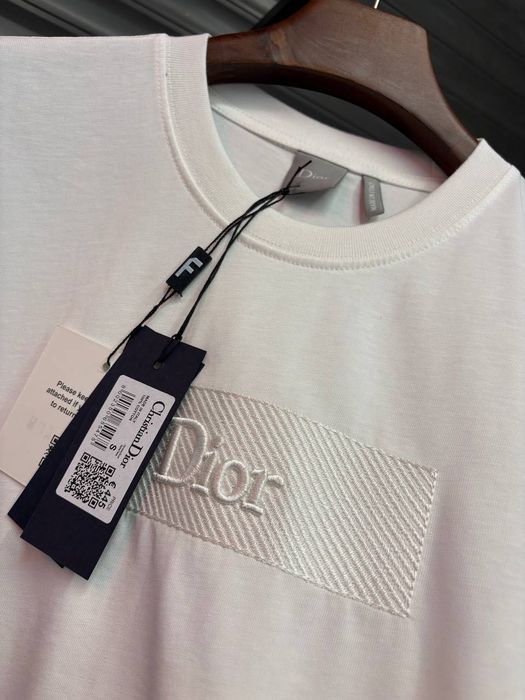 Tricou Dior alb brodat premium