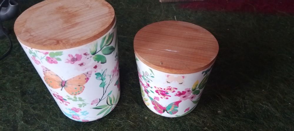 Комплект пластмасови кутии за съхранение на кафе, захар, сол