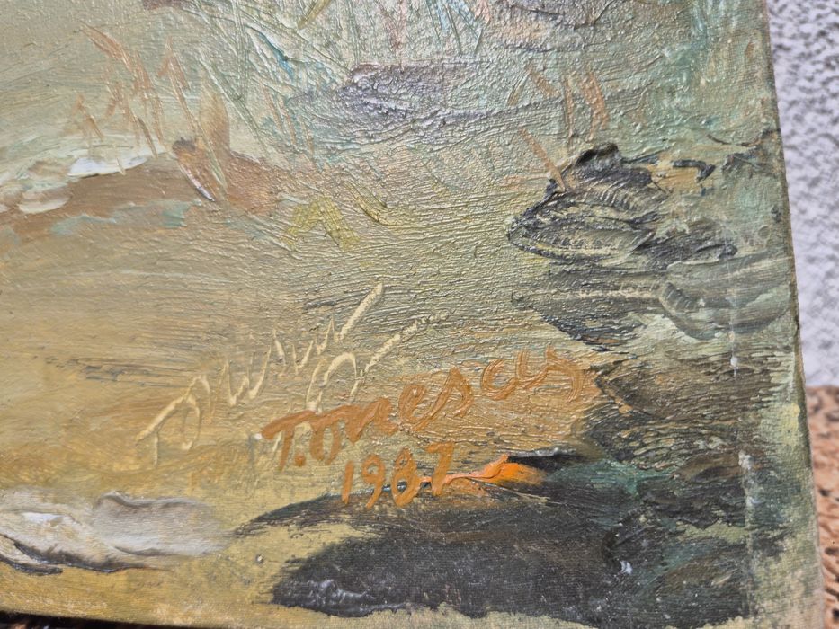 Vând tablou pictat manual pinza de pictorul Tomescu in 1987,Constanța