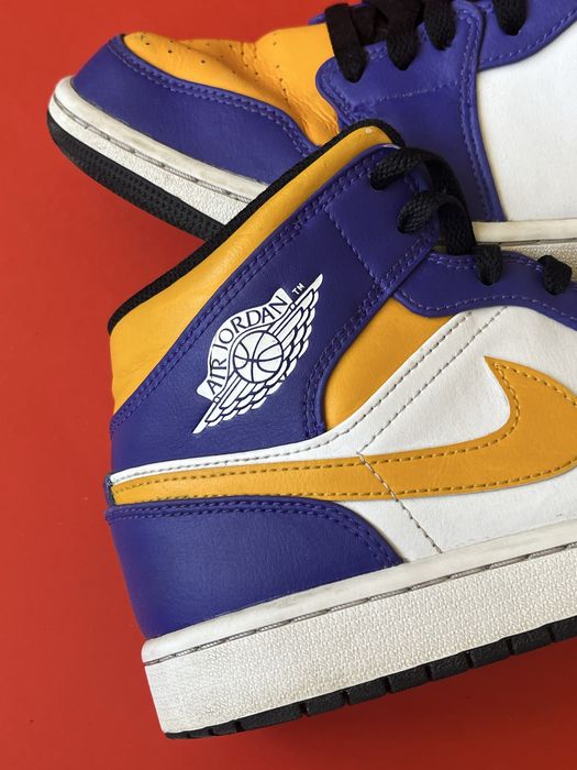 Jordan 1 Mid LA Lakers 43 номер / Оригинал