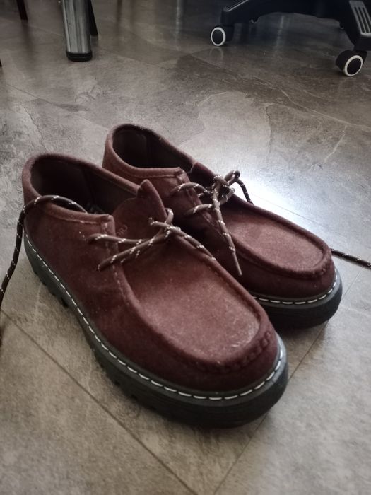 Замшевые туфли "Wallabee" на платформе