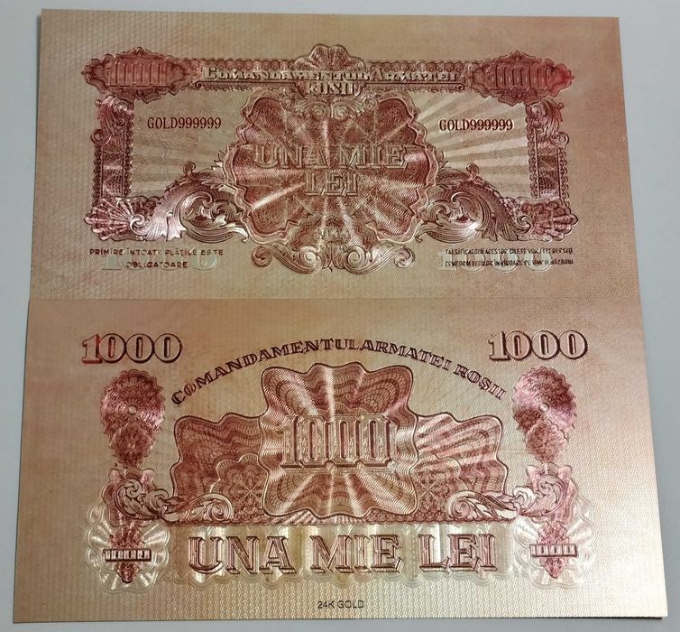 Comandamentul Armatei Roșii – Set complet de 7 bancnote - Gold Collector Edition – cu inserție decorativă de aur 24k