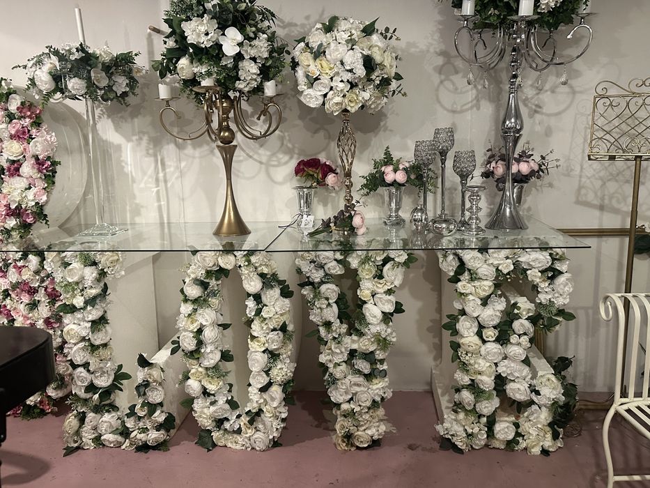 Masa candy bar love cu geam inclus