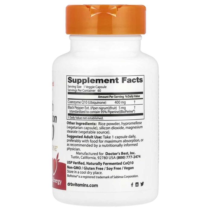 коэнзим Q10  400мг. 60 вегетарианских капсул, CoQ10 400mg