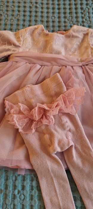 Рокля Майорал с чорапогащник 70 размер, 4-6 м