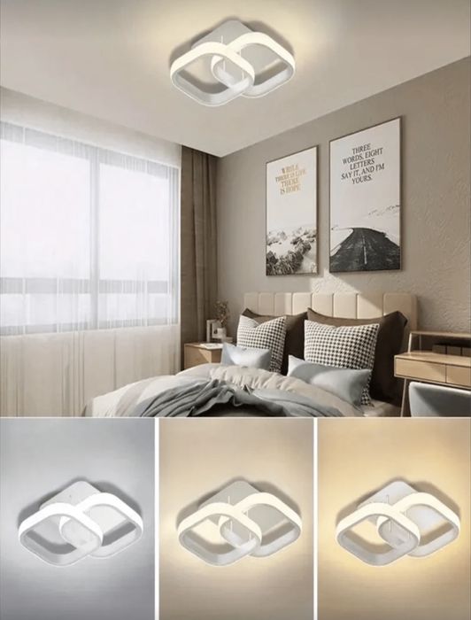 Модерна LED таванна лампа в три цвята