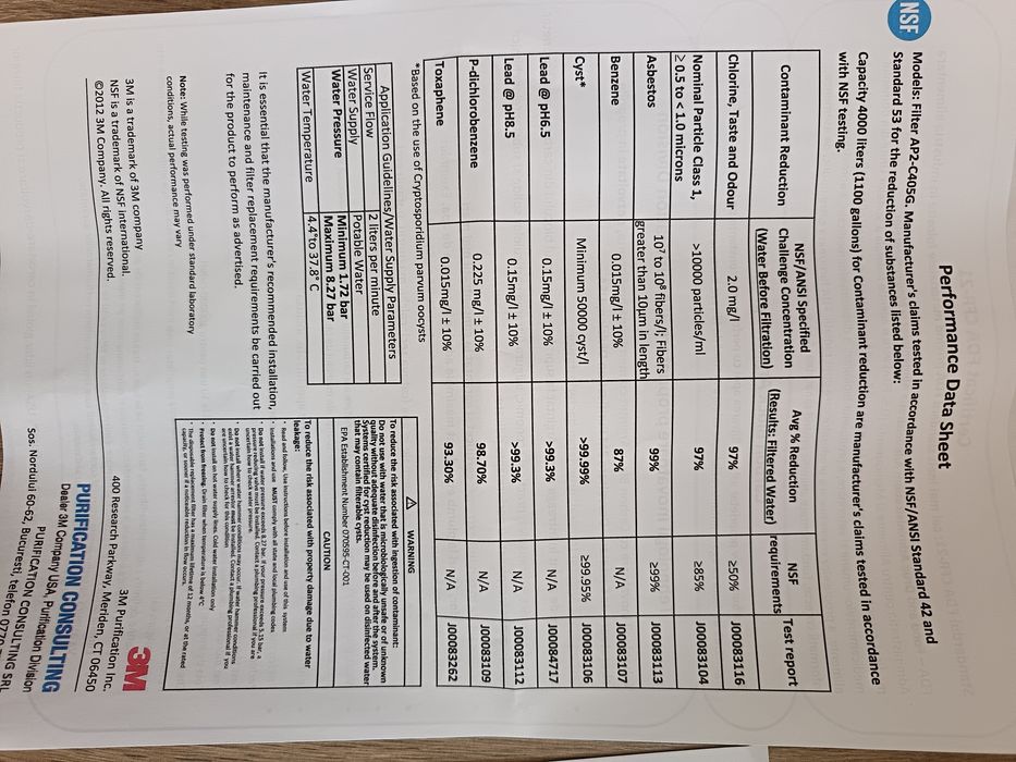 Sistem Filtru de apa Aqua Pure Complete, Nou - Nefolosit