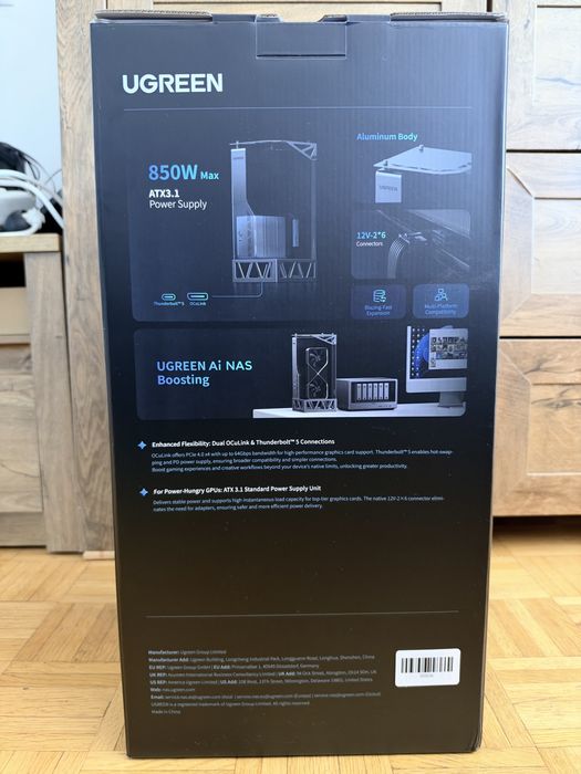 UGREEN LinkStation Pro eGPU Dock– Thunderbolt 5/OCuLink, 850W, nou, sigilat