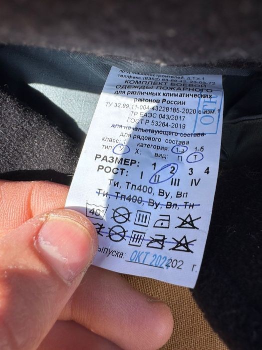 Боевая одежда пожарных