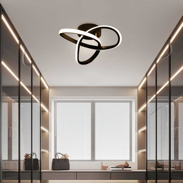 Lampă de tavan LED neagră, 12W reglabilă în 3 culori