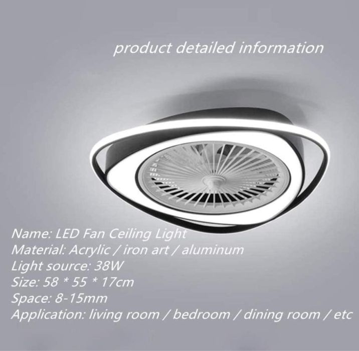 LED таванен вентилатор с осветление