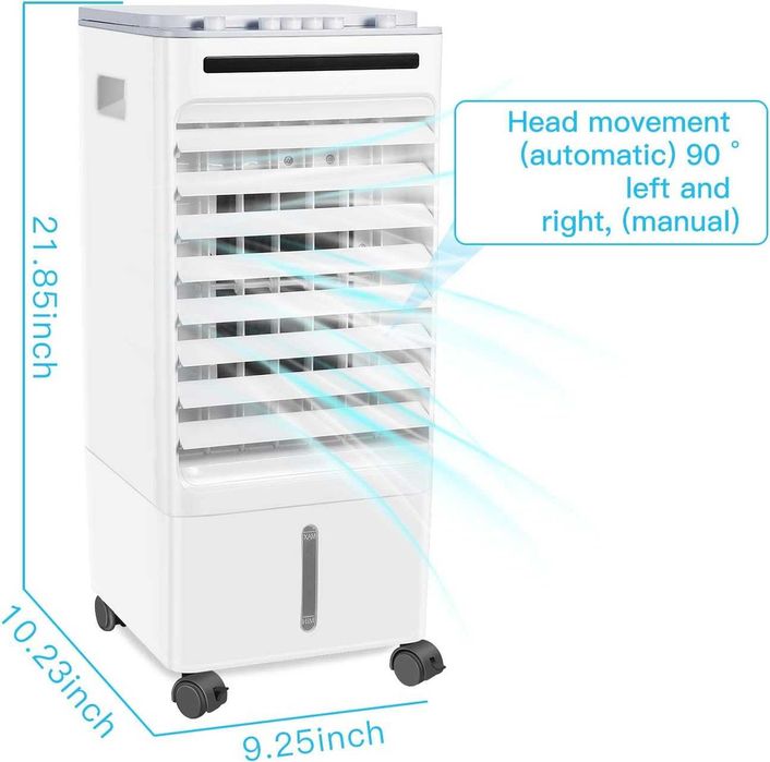 Racitor Aer Portabil SONBION 4 in 1 Ventilator Umidificator Purificator Rezervor 5L 3 Viteze Silentios 50dB Clima Mobila Casa Birou 4 Pastile Gheata
